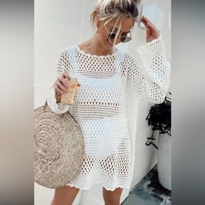 Show me your Mumu Paula crochet coverup white size xs